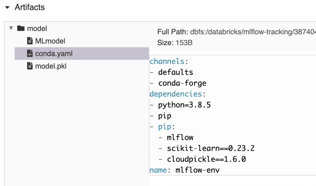 conda。yaml登錄MLflow UI